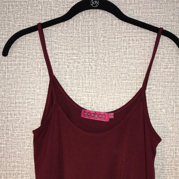 BooHoo Crop Swing Tank Top Wine sz 6 - Picture 4 of 9
